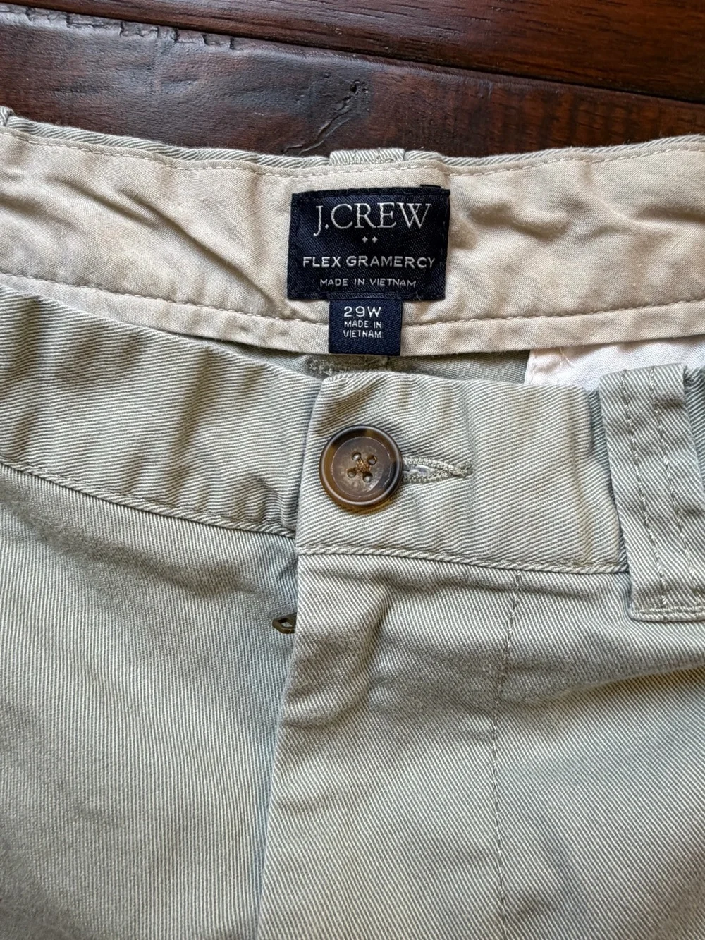 J. Crew Men's Light Beige Flat-Front Cotton Shorts